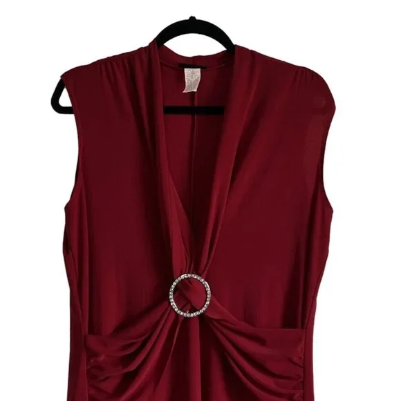 Perseption Concept Vintage Red Dress Rhinestone Ring Detail XL Valentines Day - Picture 2 of 7